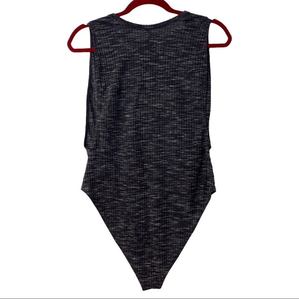 Free People Muscle Tank Charcoal Ribbed Bodysuit - Picture 6 of 8